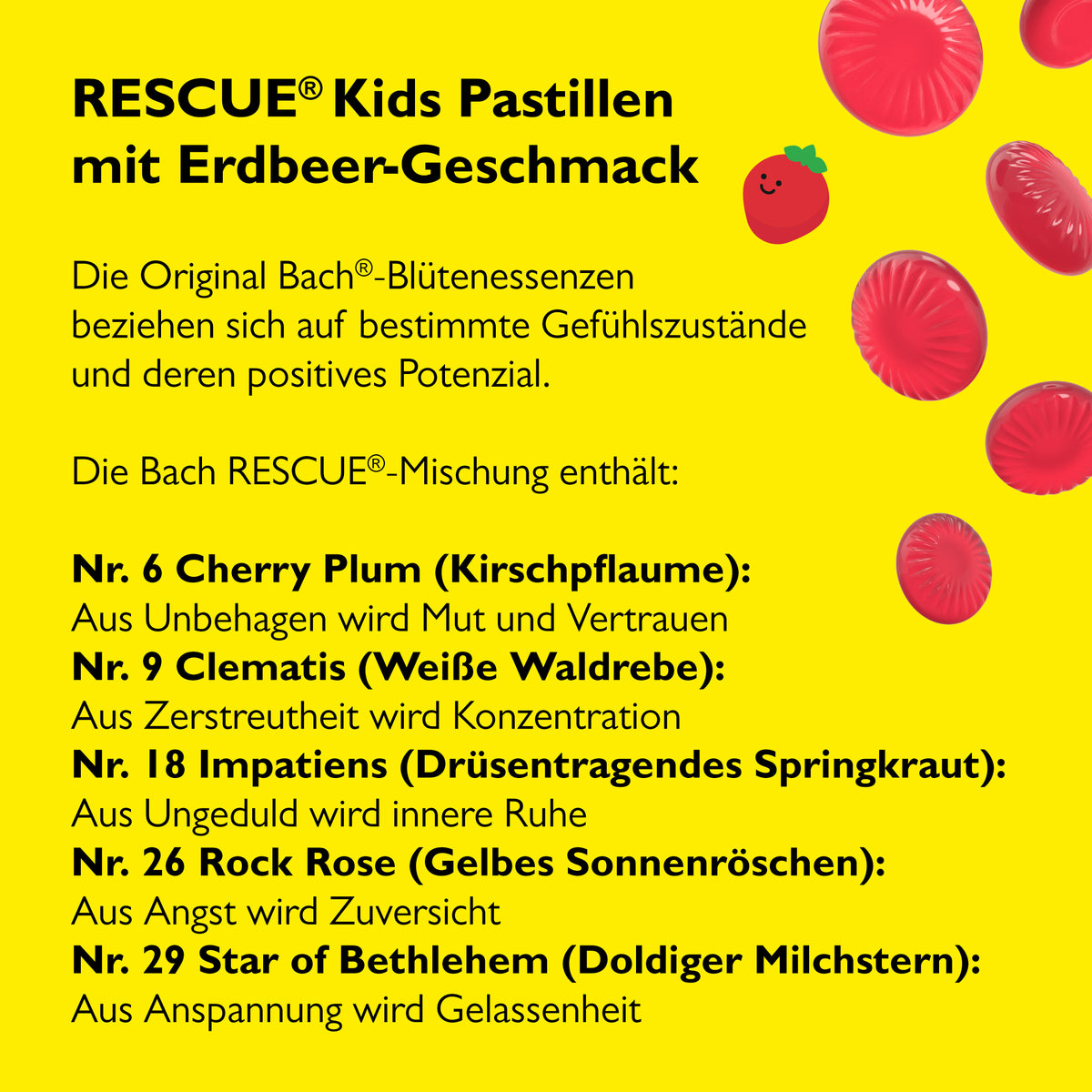 RESCUE® Kids Pastillen Erdbeere, 50 g