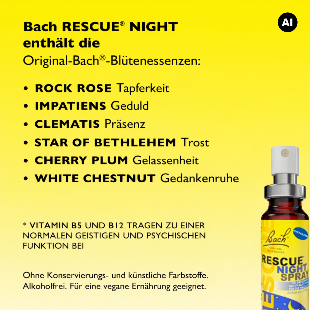 RESCUE® Night Spray ohne Alkohol, 20 ml