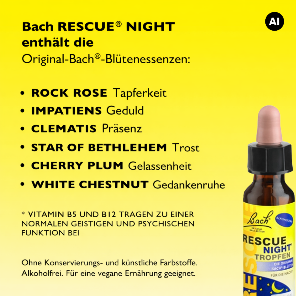 RESCUE® Night Tropfen ohne Alkohol, 10 ml