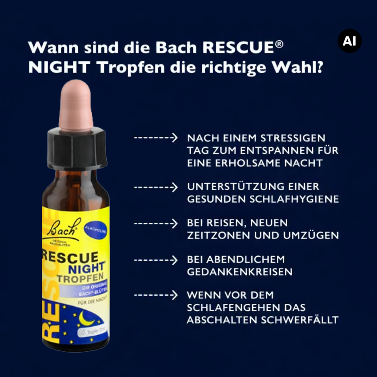 RESCUE® Night Tropfen ohne Alkohol, 10 ml