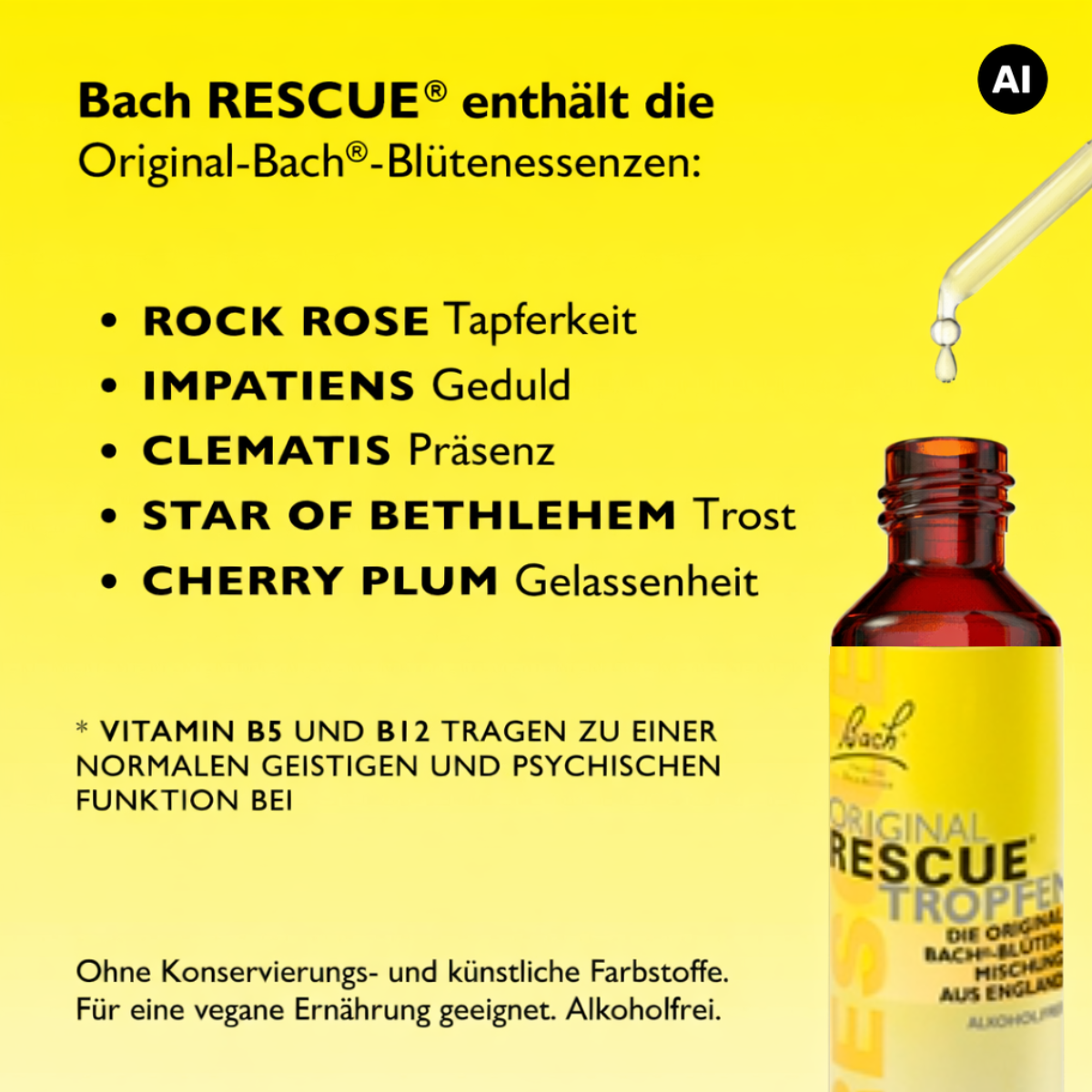 RESCUE® Tropfen ohne Alkohol, 20 ml