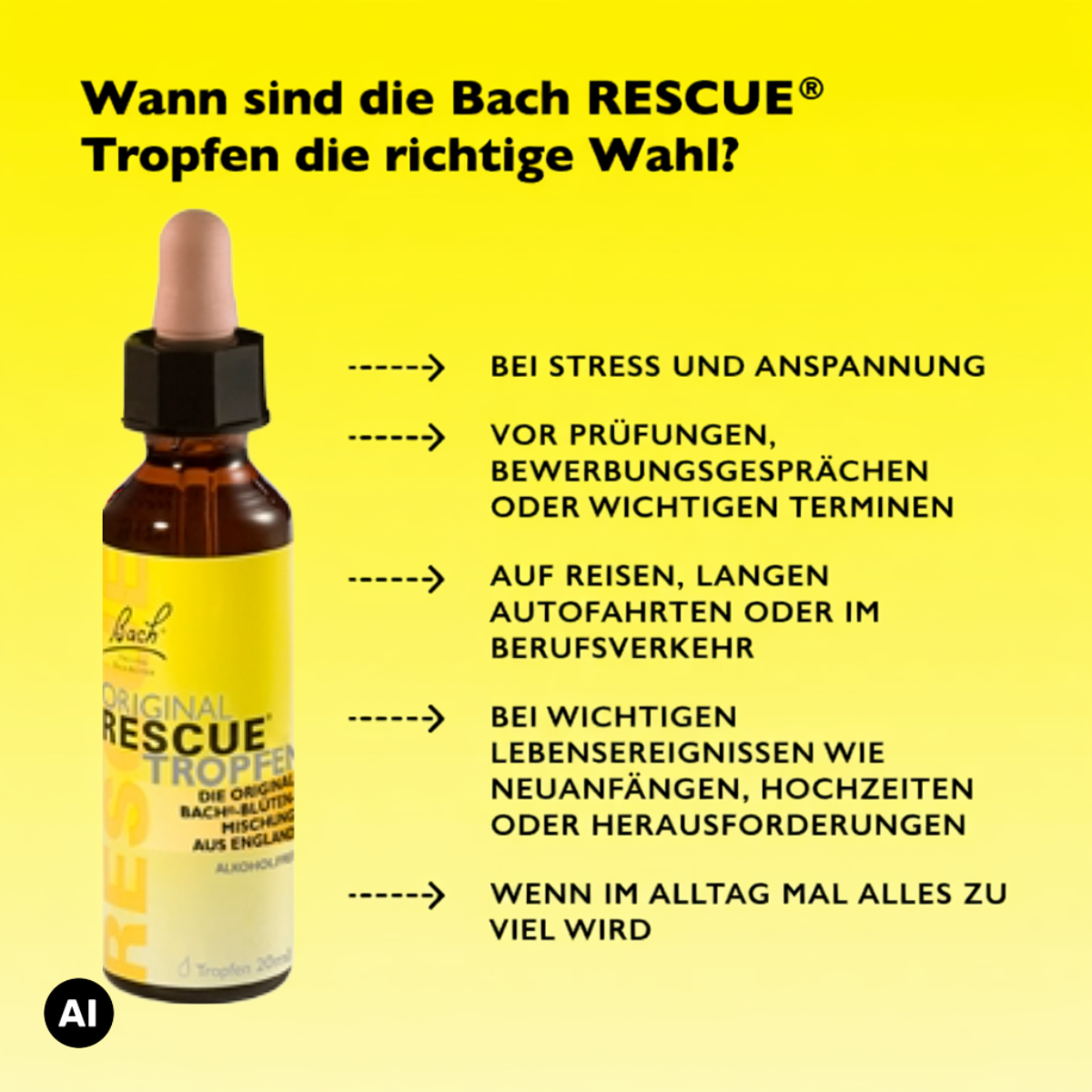 RESCUE® Tropfen ohne Alkohol, 20 ml