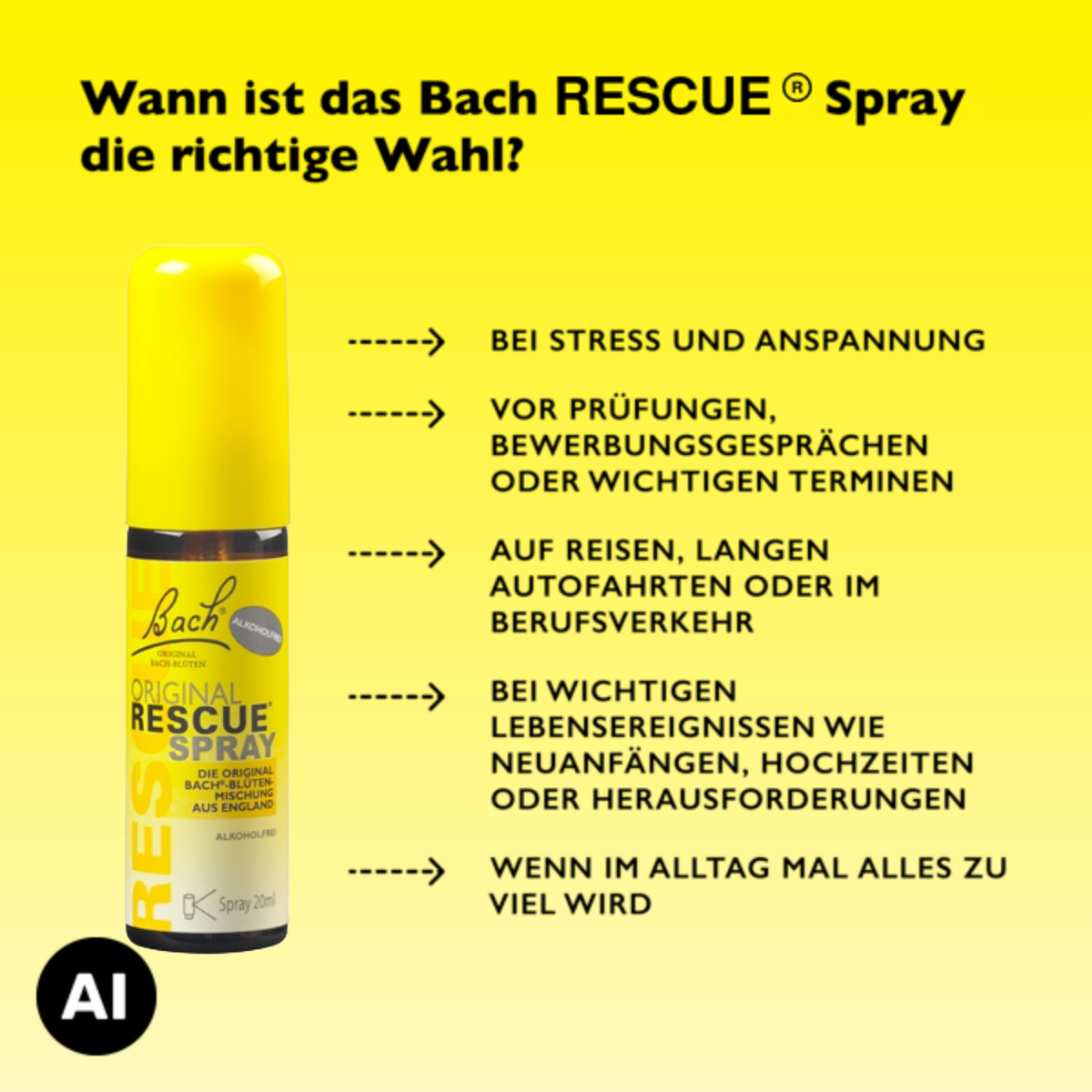 RESCUE® Spray ohne Alkohol, 20 ml