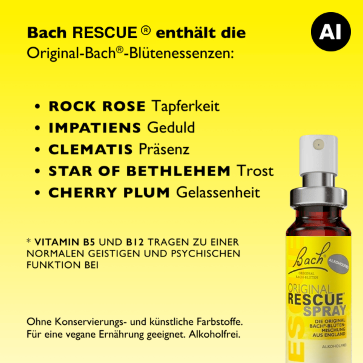 RESCUE® Spray ohne Alkohol, 20 ml
